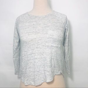 Madewell marled Gray baseball quarter sleeve tee